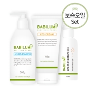 (23%&darr;)베비루미 보습오일세트 3종 (바스앤샴푸+크림+오일)