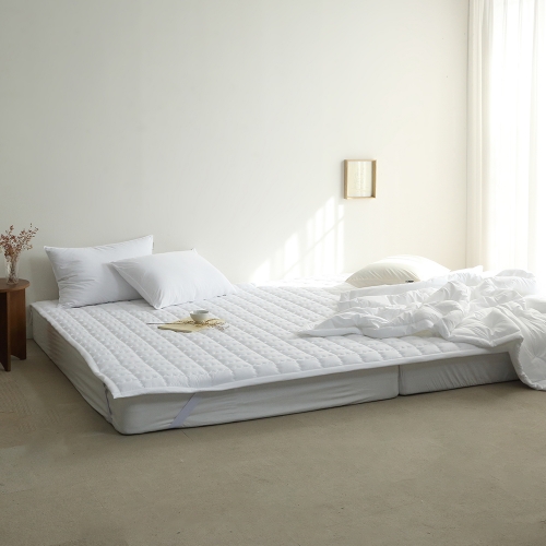 코튼렛 부드러운 알러지케어 이음선없는 고정밴드 침대패드 SS Q K 패밀리패드 맞춤