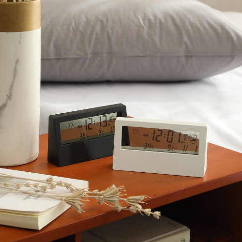 코튼렛 투명 무선 알람 습도온도 디지털 탁상 시계