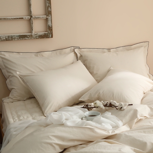 코튼렛 순면 16수 바이오워싱 광목 베개커버 40x60