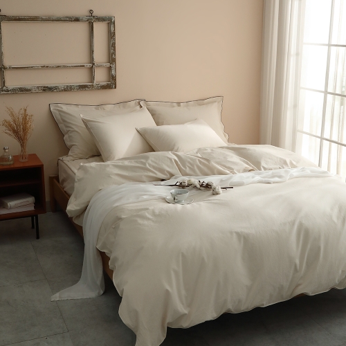 코튼렛 호텔침구 광폭 고밀도 순면 16수 바이오워싱 광목 이불커버 세트 SS