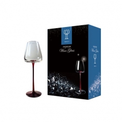 425ml 1세트(2p) 핸드메이드 수제 레드타이 와인잔 크리스탈 화이트 샴페인 집들이선물