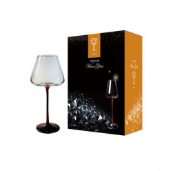 630ml 1세트(2p) 핸드메이드 수제 레드타이 와인잔 크리스탈 화이트 샴페인 집들이선물