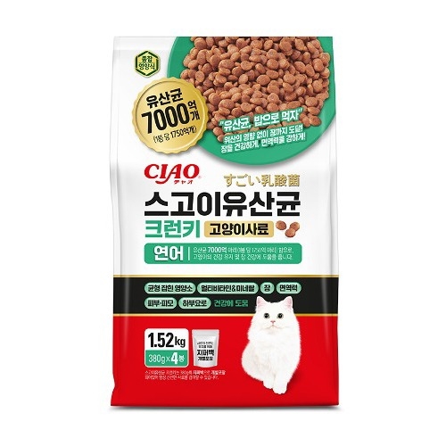CIAO 스고이유산균 크런치사료(연어)1.52kg