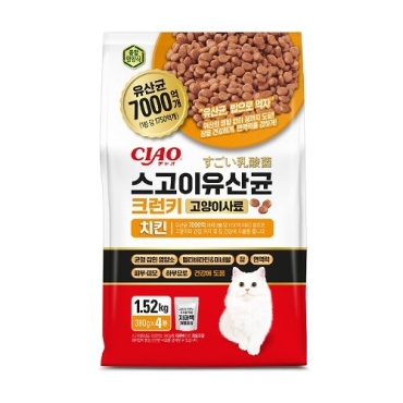 CIAO 스고이유산균 크런치사료(치킨)1.52kg