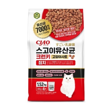 CIAO 스고이유산균 크런치사료(참치)1.52kg