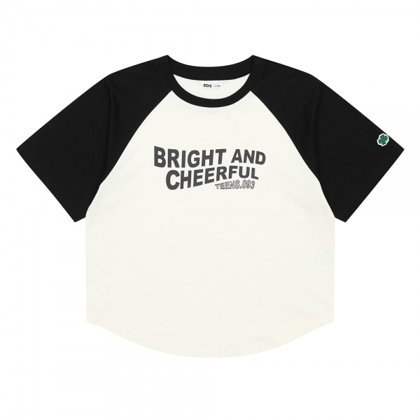 [소이] 여자 여름이월 4부블랙배색 래글런티(24M1464)