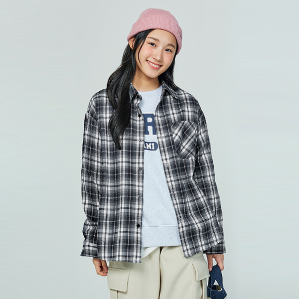 [소이] 여자 가을이월 블랙오버핏체크셔츠(25S5382)