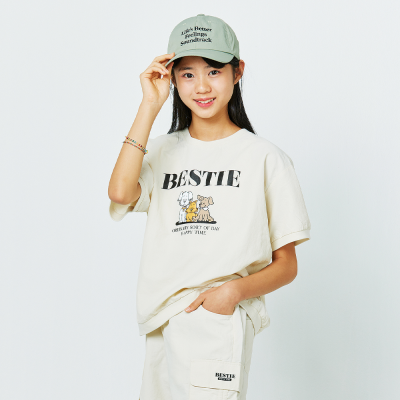 [소이] 여자 여름이월 5부 일러스트 나일론쿨 셋업티(25M1753)
