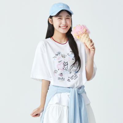 [소이] 여자 여름신상 5부일러스트 드로잉티(26M3471)