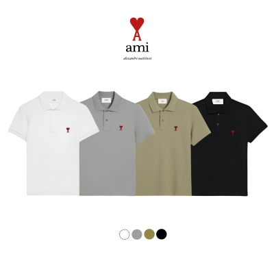 [ AMI ] 아미 스몰하트 로고 PK 반팔티