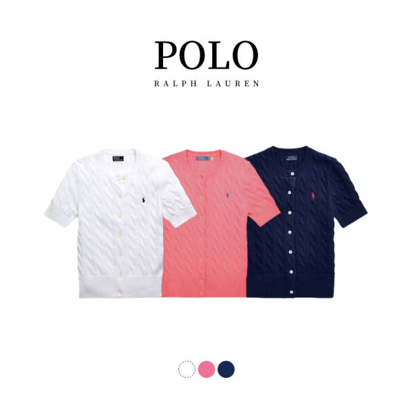 [ POLO ] 폴로 여성 케이블 반팔 가디건