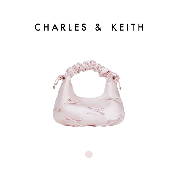 [ CHARLES&KEITH ] 찰스앤키스 새틴 보우 러치드 핸드백