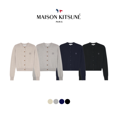 [ MAISON KITSUNE ] 메종키츠네 볼드 폭스헤드 패치 레귤러 가디건 (여성)
