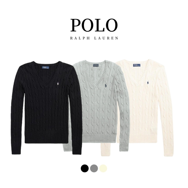 [ POLO ] 폴로 여성 브이넥 긴팔니트