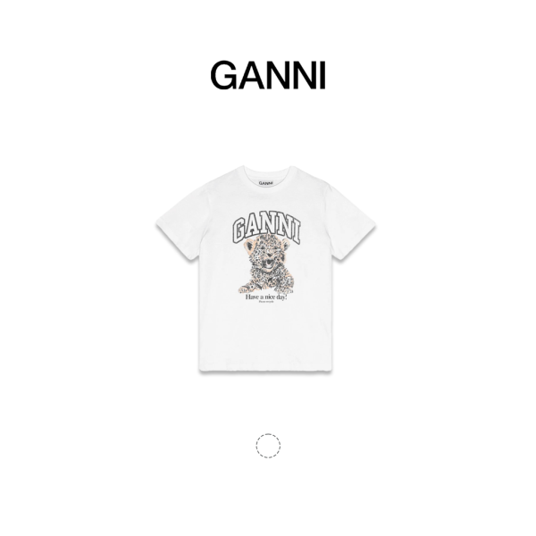[ GANNI ] 가니 레오파드 반팔 티셔츠