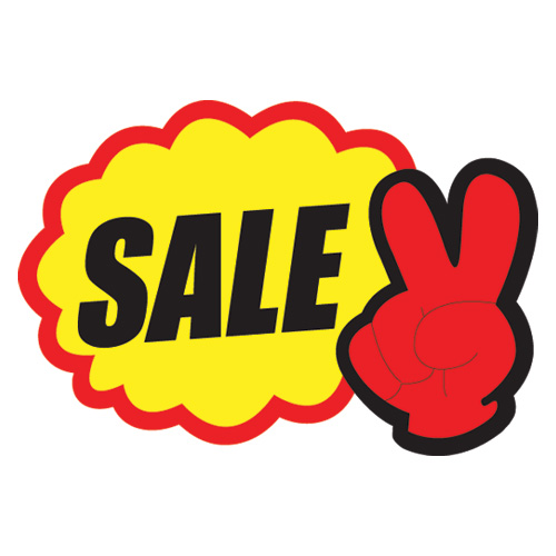 4004 V자손 SALE 7매 <BR>POP 쇼카드 매장 가격 세일 표시 택