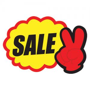 4004 V자손 SALE 7매 <BR>POP 쇼카드 매장 가격 세일 표시 택