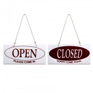 OPEN CLOSED(양면)-(2201) <BR>영업시간 오픈클로즈 팻말 사인 도어사인 레터링 안내판
