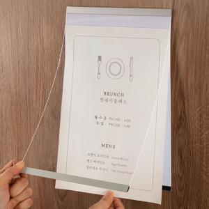 우드 아크릴프레임 액자 A4<BR> 부착용 메뉴판 공지 상장 전시용 액자