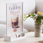 A4 T자형꽂이 수납용<BR> 흰색 검정 투명 아크릴 꽂이 메뉴판 안내판 꽂이 POP 테이블 스탠드 가격표 아트사인