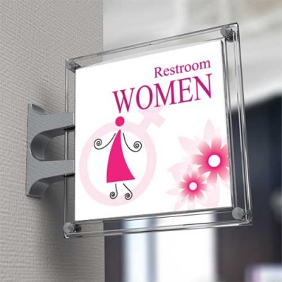 화장실돌출AR(소)(외경18x18cm)(내경15x15cm) 표찰 양면