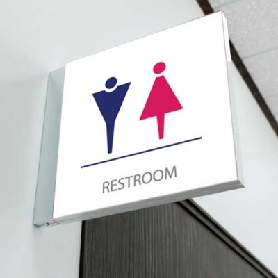 화장실 양면돌출표찰 BY-6 (20&times;20cm) 샘플10