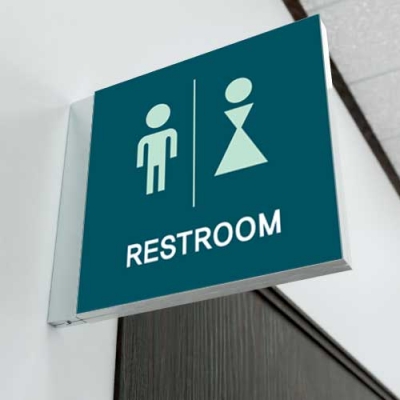 화장실 양면돌출표찰 BY-6 (20&times;20cm) 샘플30