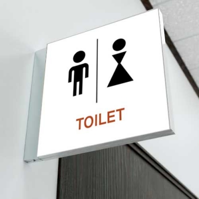 화장실 양면돌출표찰 BY-6 (20&times;20cm) 샘플25