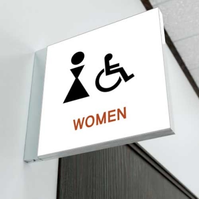 화장실 양면돌출표찰 BY-6 (20&times;20cm) 샘플24