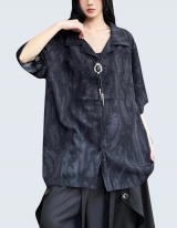 Open Collar Design Painting Shirt