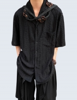 Lazy Jacquard Short-Sleeved Shirt