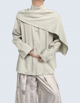 bonded scarf cape shirt