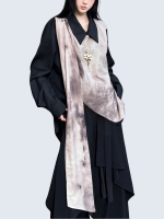 Unbalanced Fit Scarf Layered Shirt