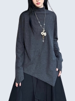 slim fit elastic turtleneck T-shirt