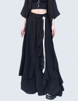 pleated mixed apron pants