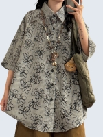 Dot Flower Casual Short-Sleeved Shirt