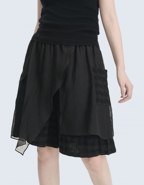 Piece Mix Wide Leg Skirt Short Pants