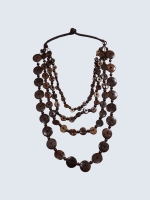 six-line retro wood necklace