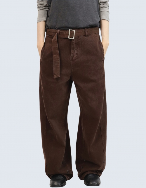 Retro-washed belt work pants