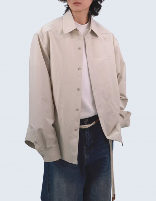 Heavy Poly Cotton Loose Fit Neat Shirt