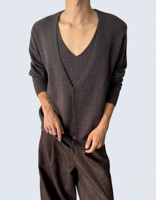 two-piece knit cardigan