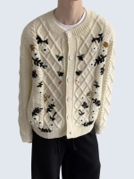 Floral 3D Crochet Knit Cardigan