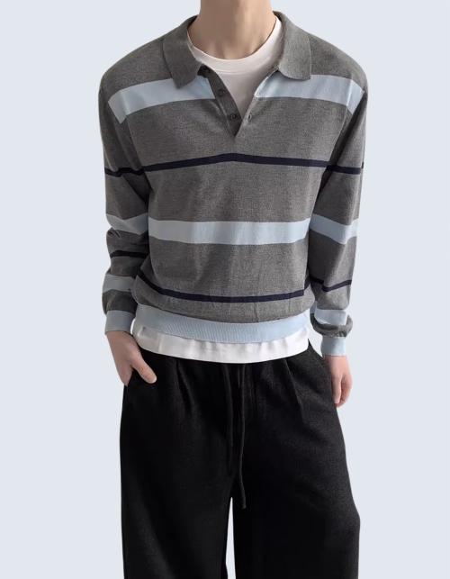 striped retro polo shirt