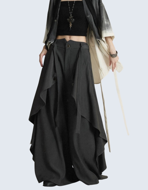 Side Button Capri Quilot Pants v2