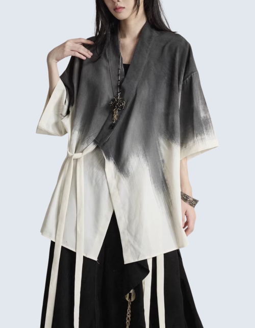 TieDye Gradient Kimono Short-Sleeved T-Shirt