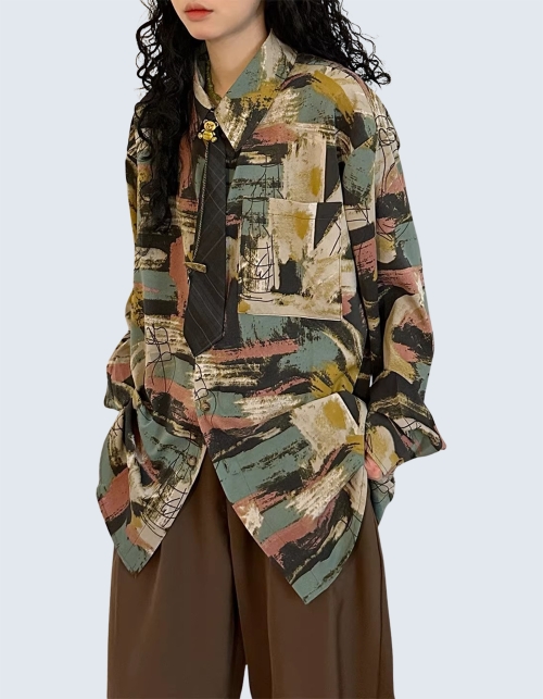 Art graffiti long-sleeved shirt