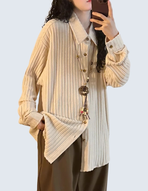 simple stripe knit shirt