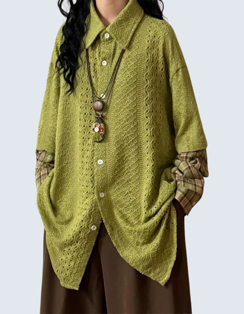 retro art style two-piece shirt