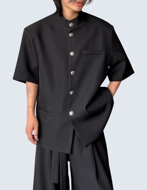 Retro Style Upcollar short shirt Jacket